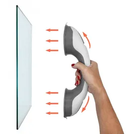 Spetebo Haltegriff mit Saugnapf 120 kg Duschgriff rutschfest grau/weiß 2er Set