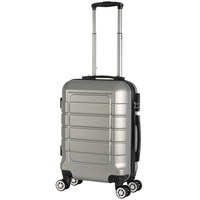 Cahoon - Hartschalen-Koffer Trolley Handgepäck Reisekoffer Kofferset 4 Rollen M-L-XL-Set 201 (Silber, Handgepäck)