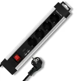 REV Ritter REV Steckdosenleiste 4-fach + KS USB SupraLine Schalter schwarz