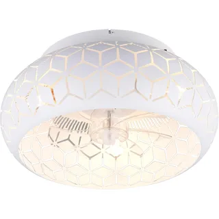 rl live your light Reality Leuchten Deckenventilator mit Beleuchtung Bidar R61574031, Metall Weiß matt, 3 Geschwindigkeiten, Sommer- Winterbetrieb, Fernbedienung, Timer