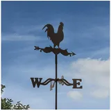 Antikas Wetterhahn, Wetterfahne mit Erdspieß und Wandbügel, Windspiel für Wand und Boden