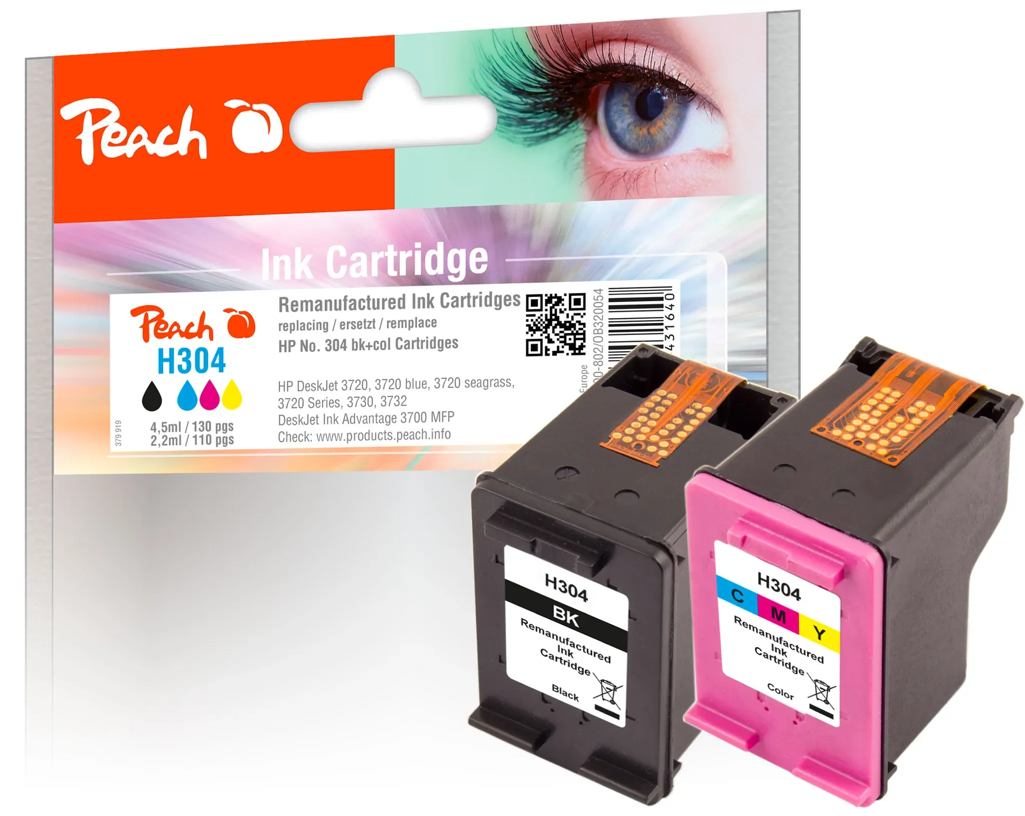 Peach Spar Pack Druckköpfe kompatibel zu HP No. 304, N9K06AE, N9K05AE