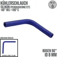 DeinSchlauch24 Silikon Kühlerschlauch Krümmer 90G, blau, 8x4mm, Schenkellänge: je