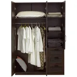 [en.casa] Kleiderschrank Finning 176x120x52 cm 3 Schubladen