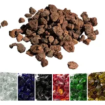 Teamson Home Lavasteine für Propangas-feuerstellen, Natürliche Feuersteine, sicher für Garten im Freien Gas-feuerstellen, Braun - Braun