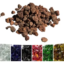 Teamson Home Lavasteine für Propangas-feuerstellen, Natürliche Feuersteine, sicher für Garten im Freien Gas-feuerstellen, Braun - Braun