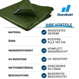 Floordirekt Abdeckplane Grün 8 x 12 m