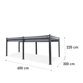 Blumfeldt Pantheon Cortina 3 x 6 m inkl. 4 Seitenteile Grau