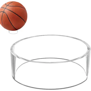 Kugelaufsteller aus Acryl | runder Ringhalter für Fußball, Basketball, Fußball, Volleyball | Robuster Kugelaufsteller für Sportartikel, Sammlerstücke und Vitrine im Haus oder im Büro