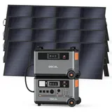 OSCAL 7200 Wh Tragbare Powerstation 6000W Solargenerator mit 4 * 400W Solarpanel, Modular Erweiterbar auf 57.6kWh, Solarstromerzeuger LiFePO4 Akku Notstromaggregat für Haus/Camping/Notfälle/Wohnmobil