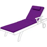 Gardenista Liegenauflage mit Kopfstütze, Auflage für Gartenliege | Polsterauflage für Sonnenliege | Wasserabweisend Strandliege | Auflagen für Deckchair Bezug abnehmbar 207 x 59 x 5 cm (Violett)