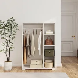 [en.casa] Kleiderschrank Nesbyen 90 x 126 x 30 cm Weiß