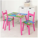 Hti-Living Kindertischgruppe Einhorn 2 Stühle rosa