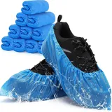 100x 3g CPE Schuhüberzieher Schuhüberzieher Einweg Stark, Blaue CPE Überziehschuhe, Regenschutz Überschuhe, Schuh Überzieher wasserdicht, latexfreie Schuhschutz, Schuh Überzug für die Baustelle