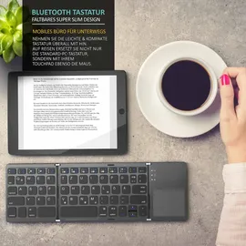 Aplic Faltbare Mini Bluetooth Tastatur mit Touchpad Grau