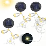 Solarleuchten Ersatzteile,4 Stück Solar Ersatzdeckel,Solarpanel Laterne Deckel,Ersatzteil für Solarlaterne,Solarleuchten Ersatz Top mit LED Lichterkette,für DIY Solarlampen Laterne Deckel Garten
