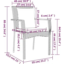 vidaXL Garten-Essgruppe 5-tlg. Grau