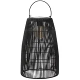 MARELIDA LED Solar Laterne/Hängeleuchte Rattanoptik Solarleuchte schwarz