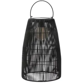 MARELIDA LED Solar Laterne/Hängeleuchte Rattanoptik Solarleuchte schwarz