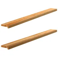 VidaXL Fensterbänke 2 Stk. Hellbraun 160x15x2 cm Massivholz Eiche