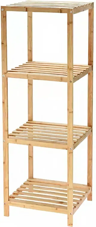 Kompakte Badezimmerregale aus natürlichem Bambus (FSC 100 % zertifiziert) (34 x 33 x 110 cm)