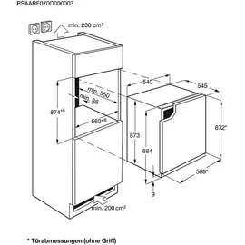 AEG OSF5O881EE Einbaukühlschrank (124 l, 880 mm hoch)