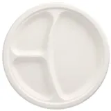 Papstar Zuckerrohr-Teller 3-geteilt Ø 26 cm 50 St. Weiß