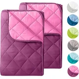Wometo 2 Stück Microfaser Sommer Steppbett 135x200 – lila und pink kochfest 95° Sommerbettdecke Leichtsteppbett I ohne Bezug verwendbar I 2er Set