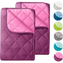 Wometo 2 Stück Microfaser Sommer Steppbett 135x200 – lila und pink kochfest 95° Sommerbettdecke Leichtsteppbett I ohne Bezug verwendbar I 2er Set