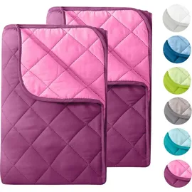 Wometo 2 Stück Microfaser Sommer Steppbett 135x200 – lila und pink kochfest 95° Sommerbettdecke Leichtsteppbett I ohne Bezug verwendbar I 2er Set