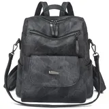 Coonoor Cityrucksack Unisex Rucksack Wasserdicht Anti-Diebstahl Leichtgewicht PU Reisen, Mehrzweck Cabrio Geldbörse Umhängetasche Handtasche Rucksack schwarz