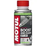 Motul Oktan-Booster und Reinigungs-Additiv für Kraftstoffsysteme von Motorrollern mit 2- und 4-Takt-Motoren, Mehr Leistung, weniger Verbrauch und Emissionen, Boost and Clean Moto, 200 ml