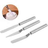 3 Stück Tortenspatel Set für Backen, Winkelpalette aus Edelstahl Abgewinkelter Zuckergussspatel für Tortendekoration, 1 Gerader Offset Tortenspachtel + 2 Winkelpaletten Spachtel für die Küche