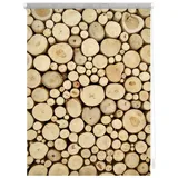 Lichtblick Rollo Klemmfix 120 x 150 cm Holzstapel/braun