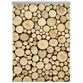 Lichtblick Rollo Klemmfix 120 x 150 cm Holzstapel/braun