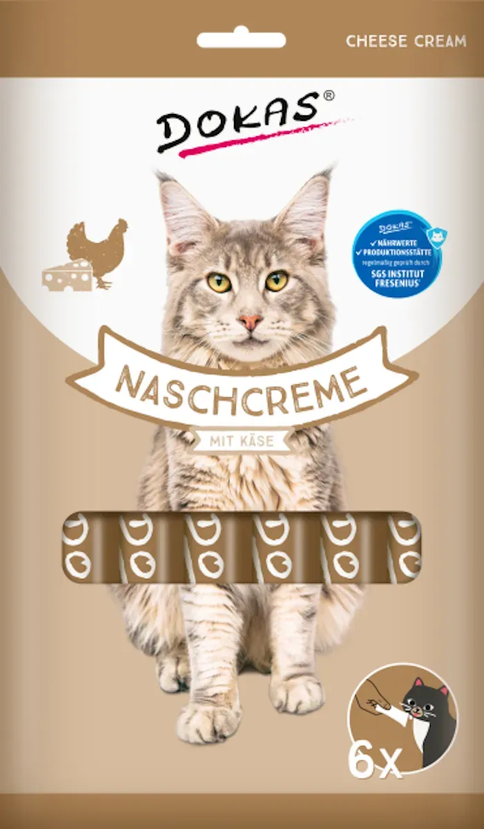 DOKAS Katze Nasch-Creme Katzen-Snack Nash Creme Käse