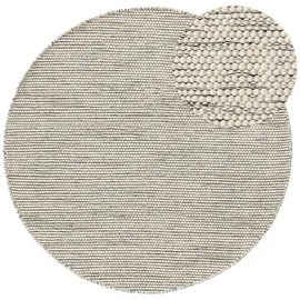 benuta Pure Wollteppich Beige, Textil, Beton Optik, Rund, 250x250 cm pflegeleicht, Teppiche - Böden, Teppiche, Naturteppiche