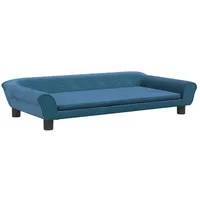 Kindersofa Blau 100x50x26 cm Samt - Blau