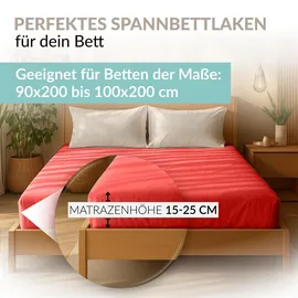 Carpe Sonno Spannbettlaken Jersey 90 x 200 - 100 x 200 - 140 x 200 - 160 x 200 - 180 x 200 - 200 x 200 cm rot