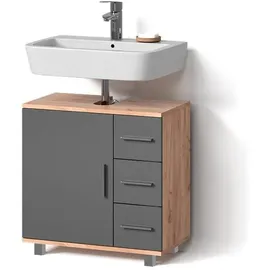 livinity Waschbeckenunterschrank Eisak, Goldkraft Eiche, 60 x 60 cm