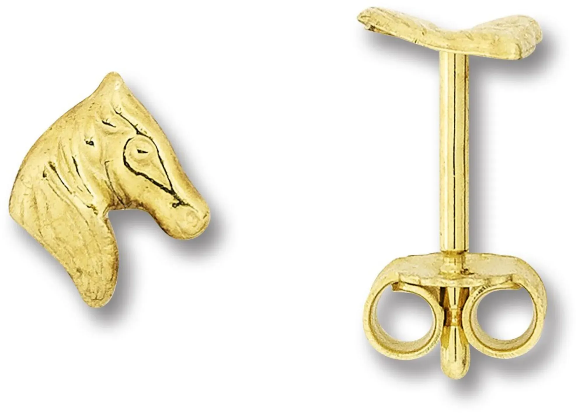 Paar Ohrstecker ONE ELEMENT "Pferd Ohrringe aus 333 Gelbgold" Gr. Kinder, Gelbgold 333, goldfarben (gold) Damen Ohrstecker Gold Schmuck Pferd