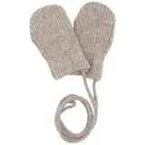 Maximo Fäustlinge MAXIMO, Mädchen, Gr. 6M, braun (braun, meliert), Strick, Materialmix, meliert, Handschuhe Fäustlinge, ohne Daumen, für Babys, mit Halteband, Materialmix