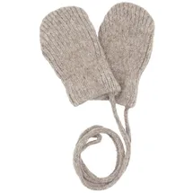 Maximo Fäustlinge MAXIMO, Mädchen, Gr. 6M, braun (braun, meliert), Strick, Materialmix, meliert, Handschuhe Fäustlinge, ohne Daumen, für Babys, mit Halteband, Materialmix