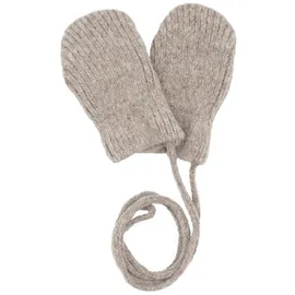 Maximo Fäustlinge MAXIMO, Mädchen, Gr. 6M, braun (braun, meliert), Strick, Materialmix, meliert, Handschuhe Fäustlinge, ohne Daumen, für Babys, mit Halteband, Materialmix