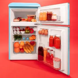 Cecotec Bolero CoolMarket 2D Origin 86 Retro-Kühlschrank (86 l, 893 mm hoch, Blau)