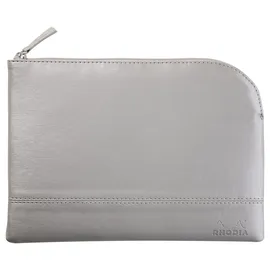 Rhodia Rhodiarama Etui aus Kunstleder Reißverschluss, 16x22 cm Silber 116621C