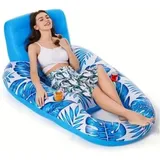 Lablanc - Schwimmende aufblasbare Hängematte, aufblasbarer Poolstuhl, mit aufblasbarem Kissen und Getränkehalter, aufblasbare Wasserhängematte, für