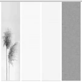 VISION S Schiebegardine VISION S "IRLOS 4er SET" Gr. 1, grau, B:60cm H:260cm, Polyester, Gardinen, Schiebevorhang Digidruck 4er Set IRLOS