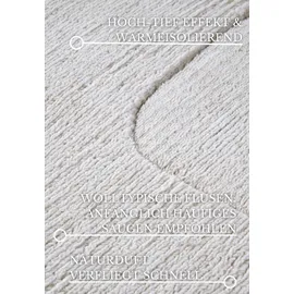 Villeroy & Boch Charlotte beige Creme, B:80cm H:10mm L:250cm, Wolle, Teppiche, Läufer, Handgewebt, Wolle, Natur, Läufer, Wohnzimmer, Geometrie