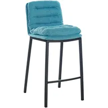 CLP Barhocker Dundalk Stoff, 4-Fußgestell, Metall, gepolsterter Sitz blau